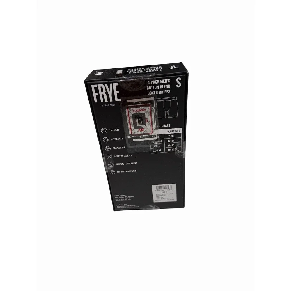 FRYE Bamboo Blend Men's Boxer Briefs - 4 Pack - S - Brand New NIB
